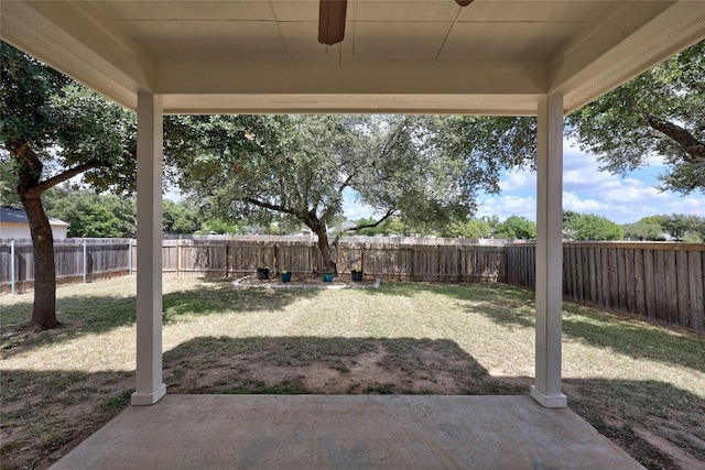 view of yard featuring a patio area