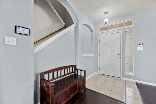 foyer with hardwood / wood-style floors