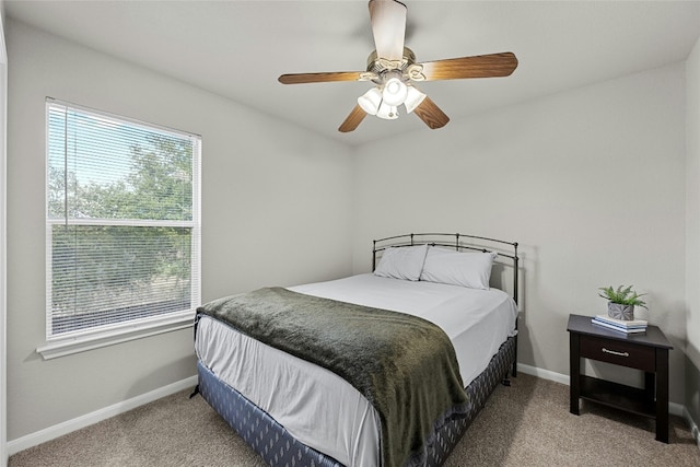 bedroom with carpet and ceiling fan