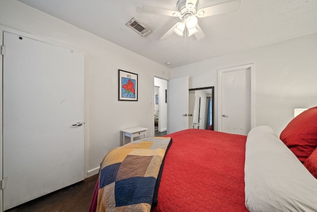 bedroom featuring ceiling fan