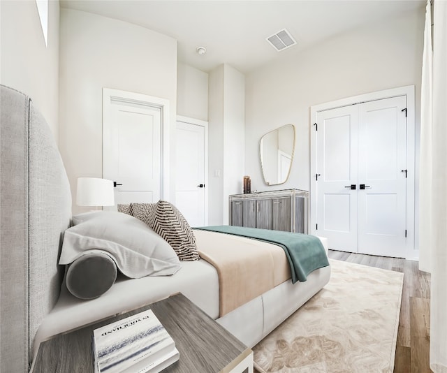 bedroom featuring light hardwood / wood-style flooring