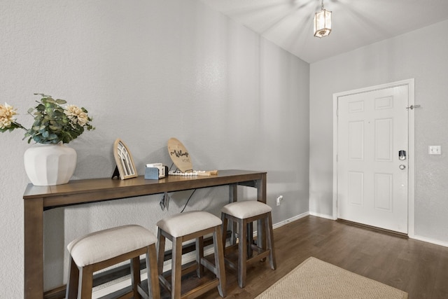 interior space featuring dark hardwood / wood-style floors