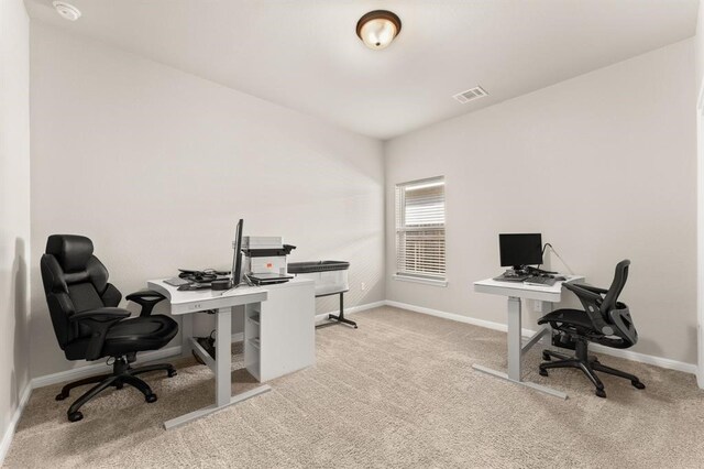 office with light colored carpet