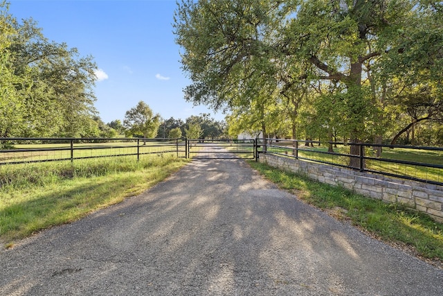 view of road featuring a rural view