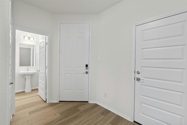 1721 Tin Can Trl, Georgetown, TX 78628 - foyer entrance featuring light wood-style flooring and baseboards