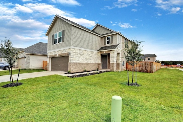 1721 Tin Can Trl, Georgetown, TX 78628 - view of front of house featuring stone siding, driveway, and a garage