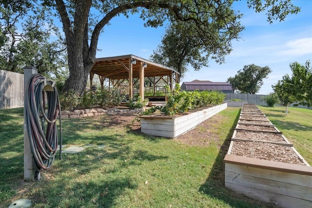 view of yard featuring a gazebo