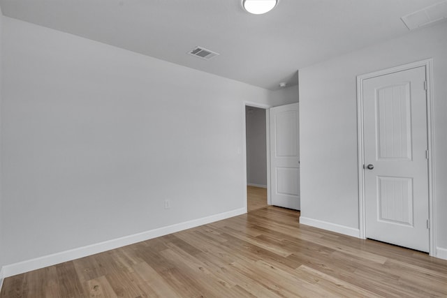 unfurnished bedroom featuring light hardwood / wood-style floors