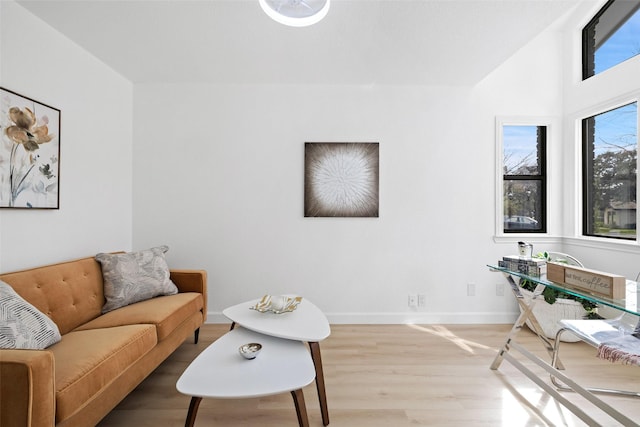 living room featuring light hardwood / wood-style flooring