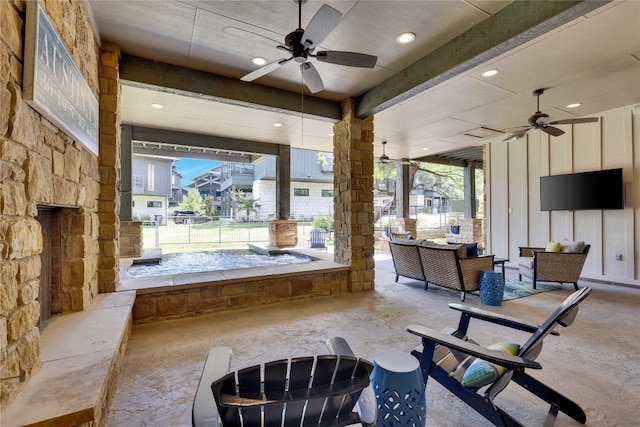 view of patio / terrace with ceiling fan