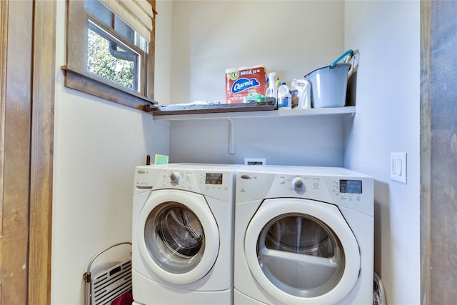 washroom with washer and clothes dryer