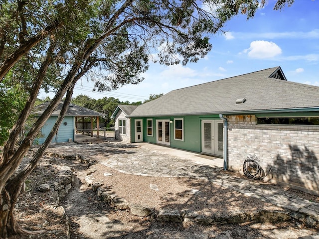 back of house with french doors