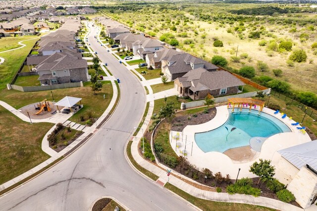 aerial view featuring a residential view