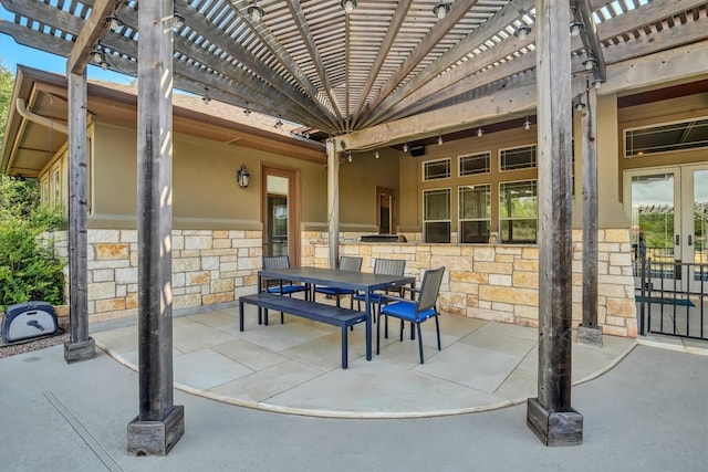 view of patio / terrace featuring a pergola