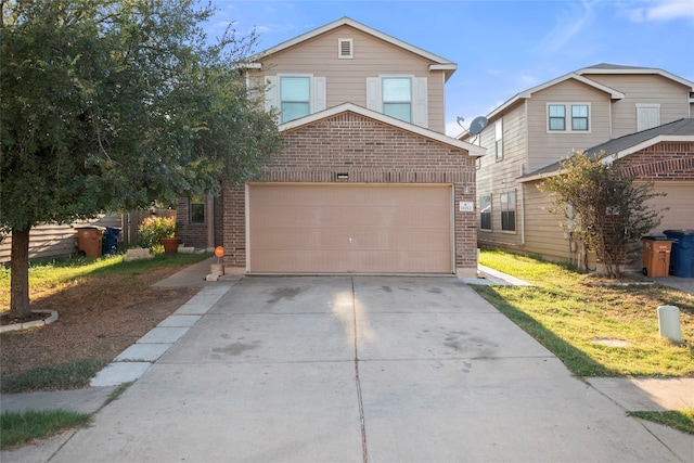 view of front property with a garage