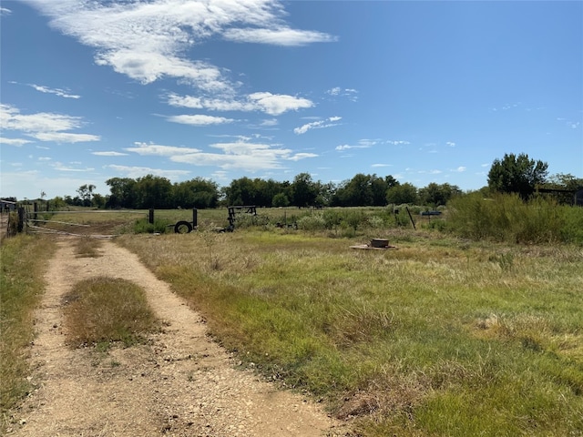 view of street with a rural view