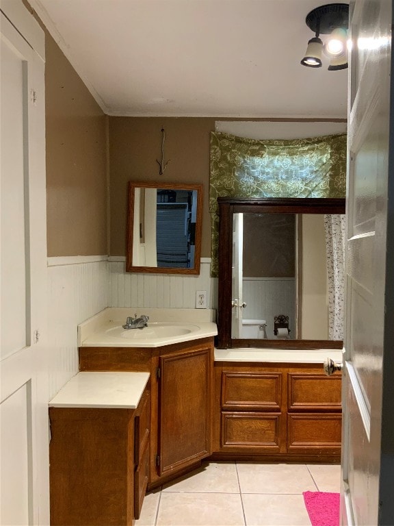 bathroom featuring vanity and tile patterned floors