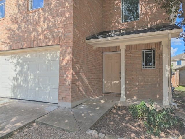 entrance to property with a garage