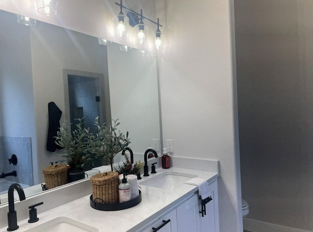 bathroom with vanity and toilet