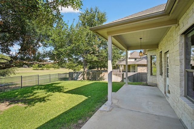 view of yard with a patio area