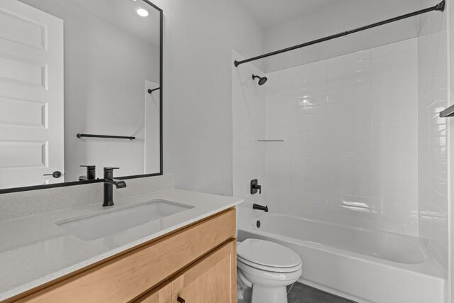 6512 Cowman Way, Austin, TX 78747 - bathroom featuring shower / tub combination, vanity, and tile patterned flooring