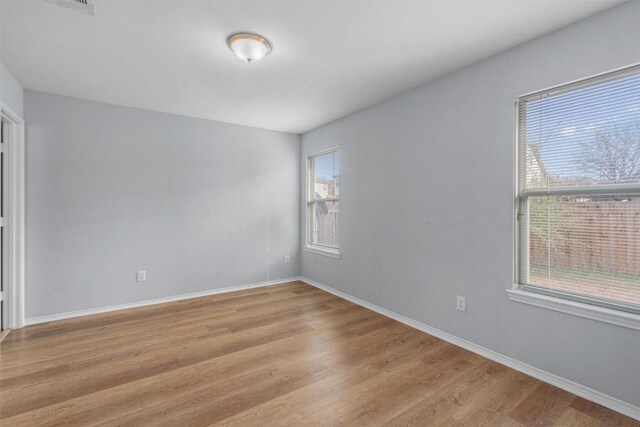 empty room featuring light wood-type flooring