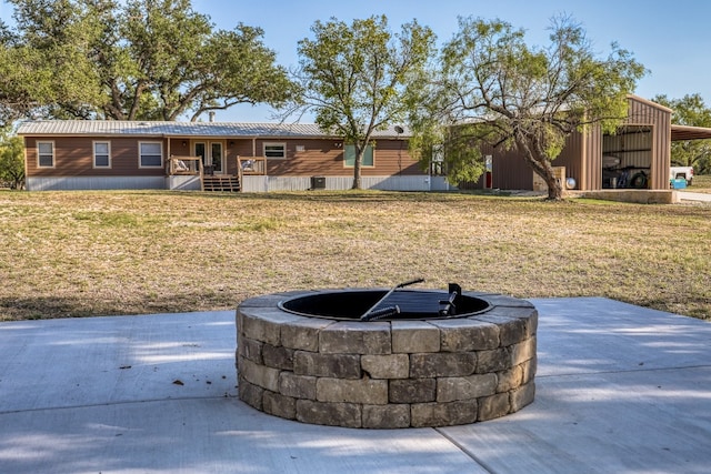 exterior space featuring a yard and a porch