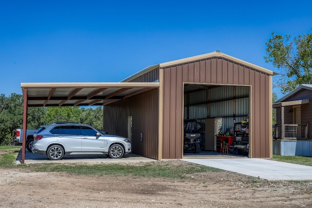 exterior space with a carport