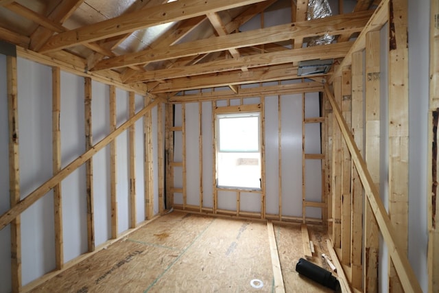 view of unfinished attic