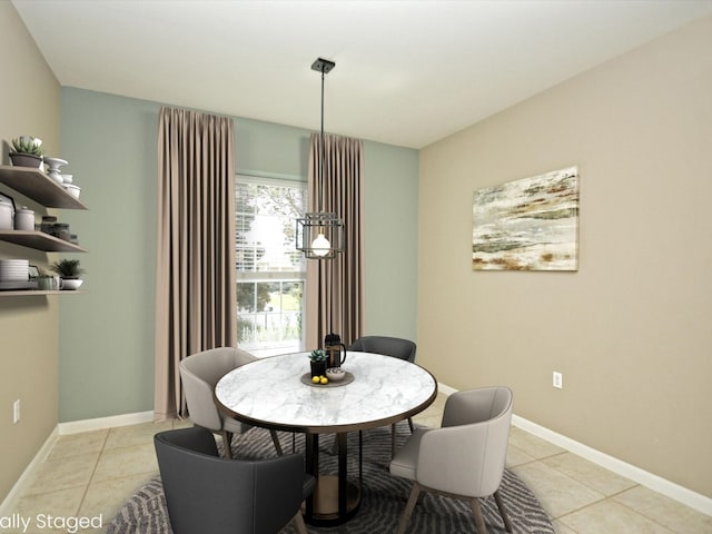 view of tiled dining space