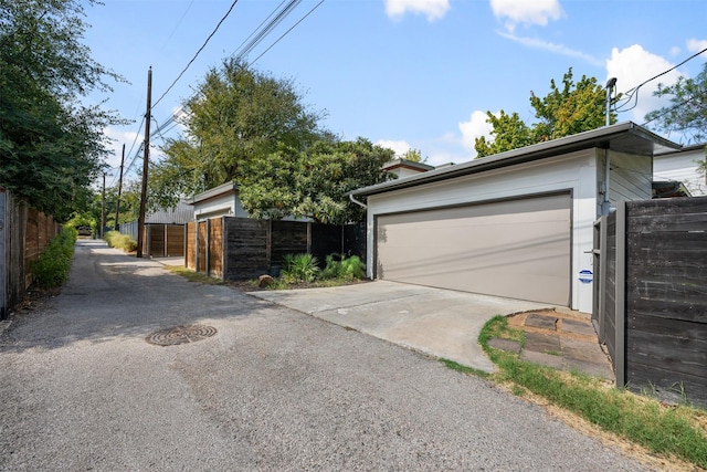 view of garage