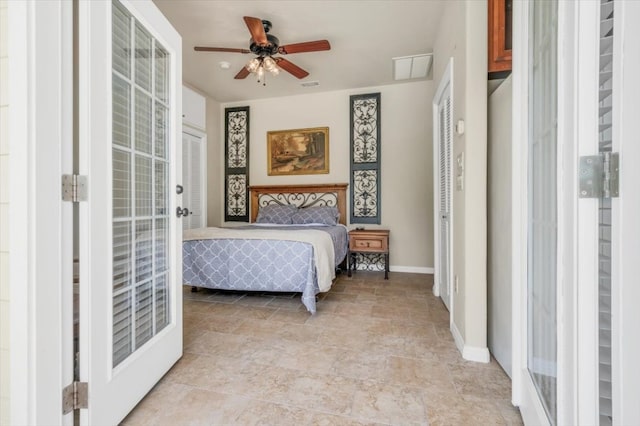 bedroom with ceiling fan