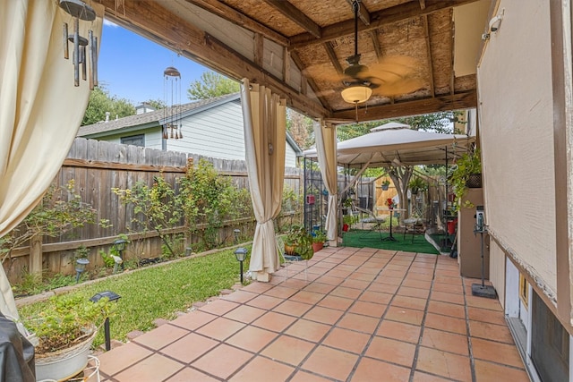 view of patio / terrace with a gazebo