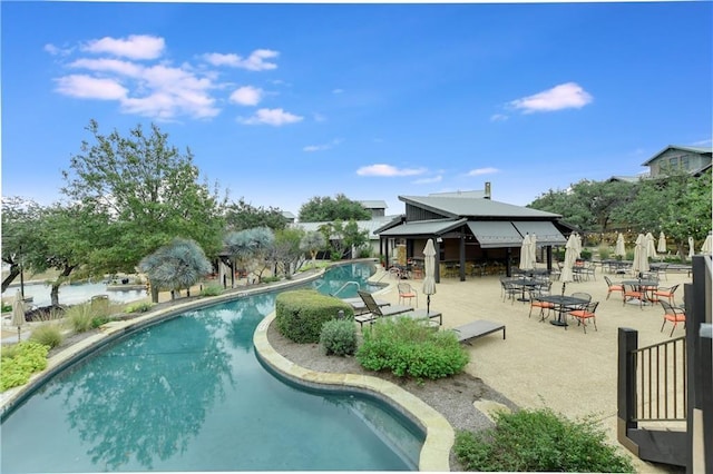 19601 Flying J Blvd Unit 15, Spicewood, TX 78669 - outdoor pool with a patio and a gazebo