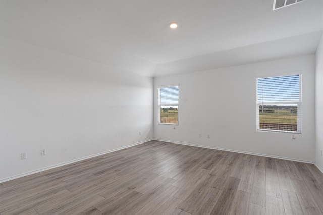 empty room featuring light wood-type flooring