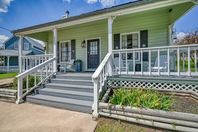 view of front of home with a porch