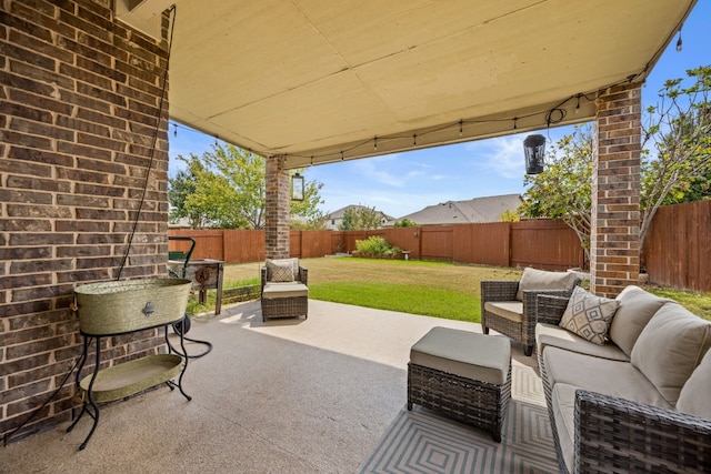 view of patio / terrace with an outdoor living space