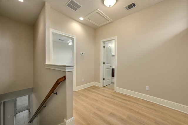 hallway featuring light wood-type flooring