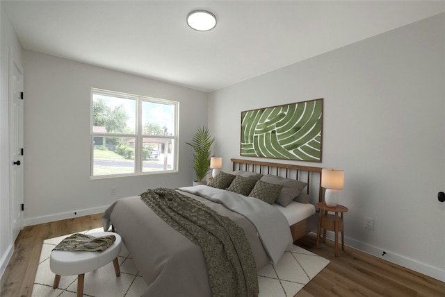 bedroom featuring wood-type flooring