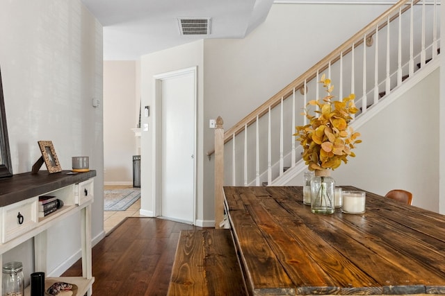 interior space featuring dark wood-type flooring