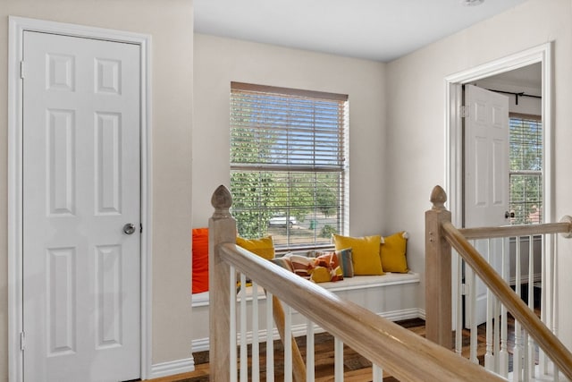 17200 Village Glen Rd, Pflugerville, TX 78660 - hallway with an upstairs landing and wood finished floors