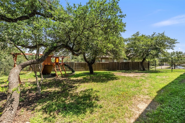 view of yard featuring a playground