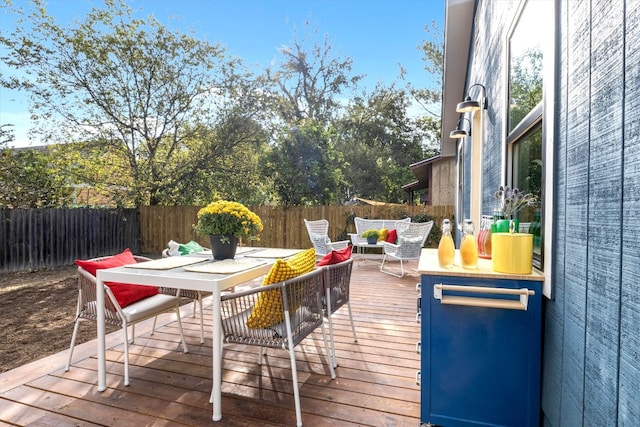 deck featuring an outdoor hangout area