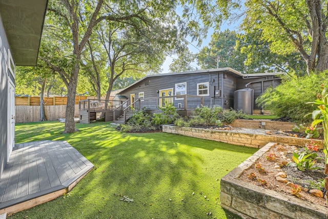 view of yard featuring a deck