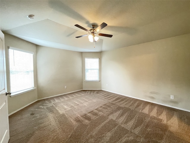 unfurnished room featuring carpet flooring and ceiling fan