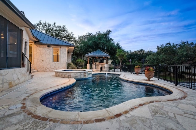 3605 Douglas Dr, Horseshoe Bay, TX 78657 - view of swimming pool with a gazebo, a patio, and fence