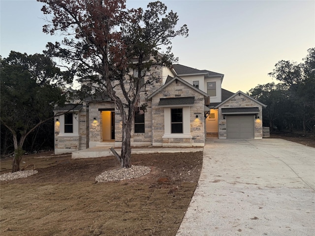 view of front facade with a garage