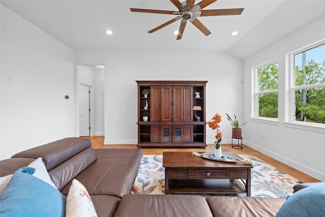 1323 Hi Cir N, Horseshoe Bay, TX 78657 - living area with ceiling fan, recessed lighting, and baseboards