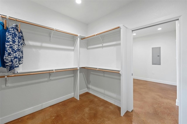 walk in closet with electric panel