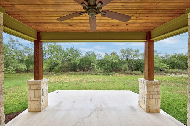 view of patio / terrace with ceiling fan